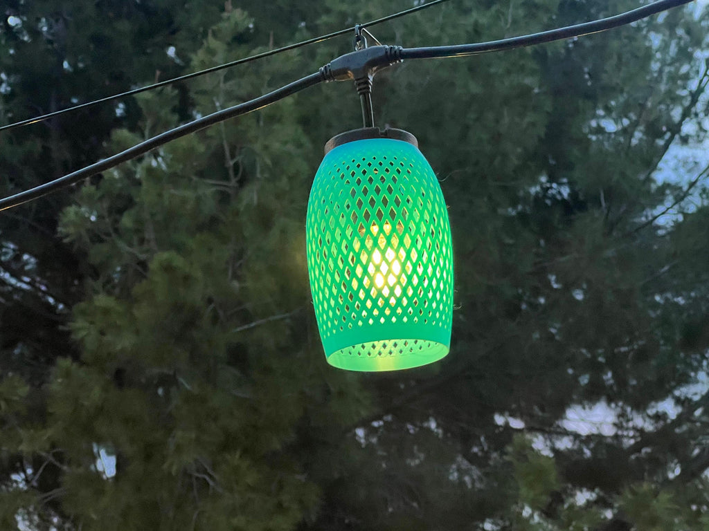String Light Lantern Covers for Patio — Pendant Weave | Green