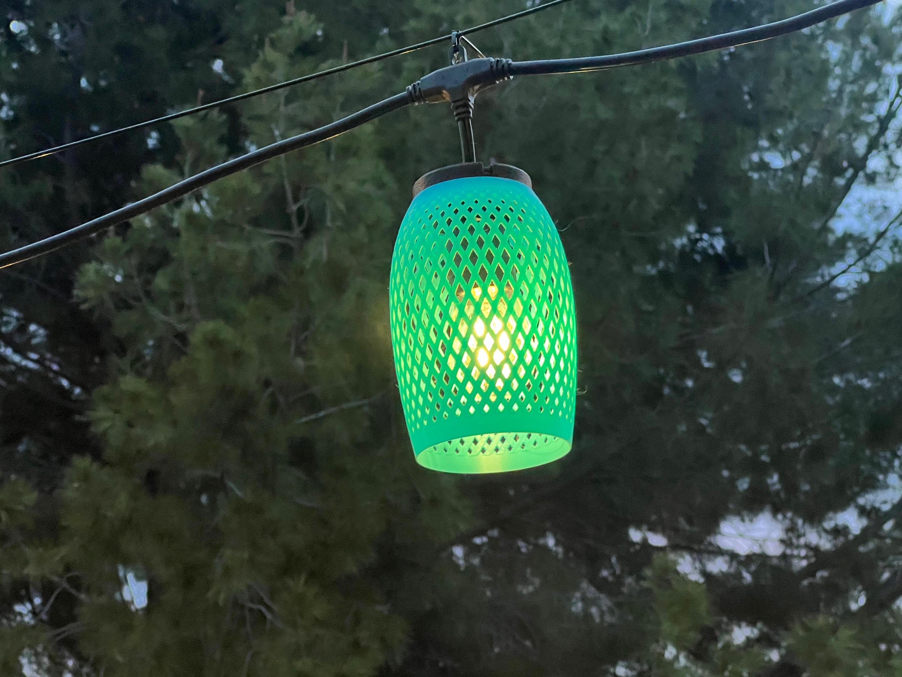 String Light Lantern Covers for Patio — Pendant Weave | Green