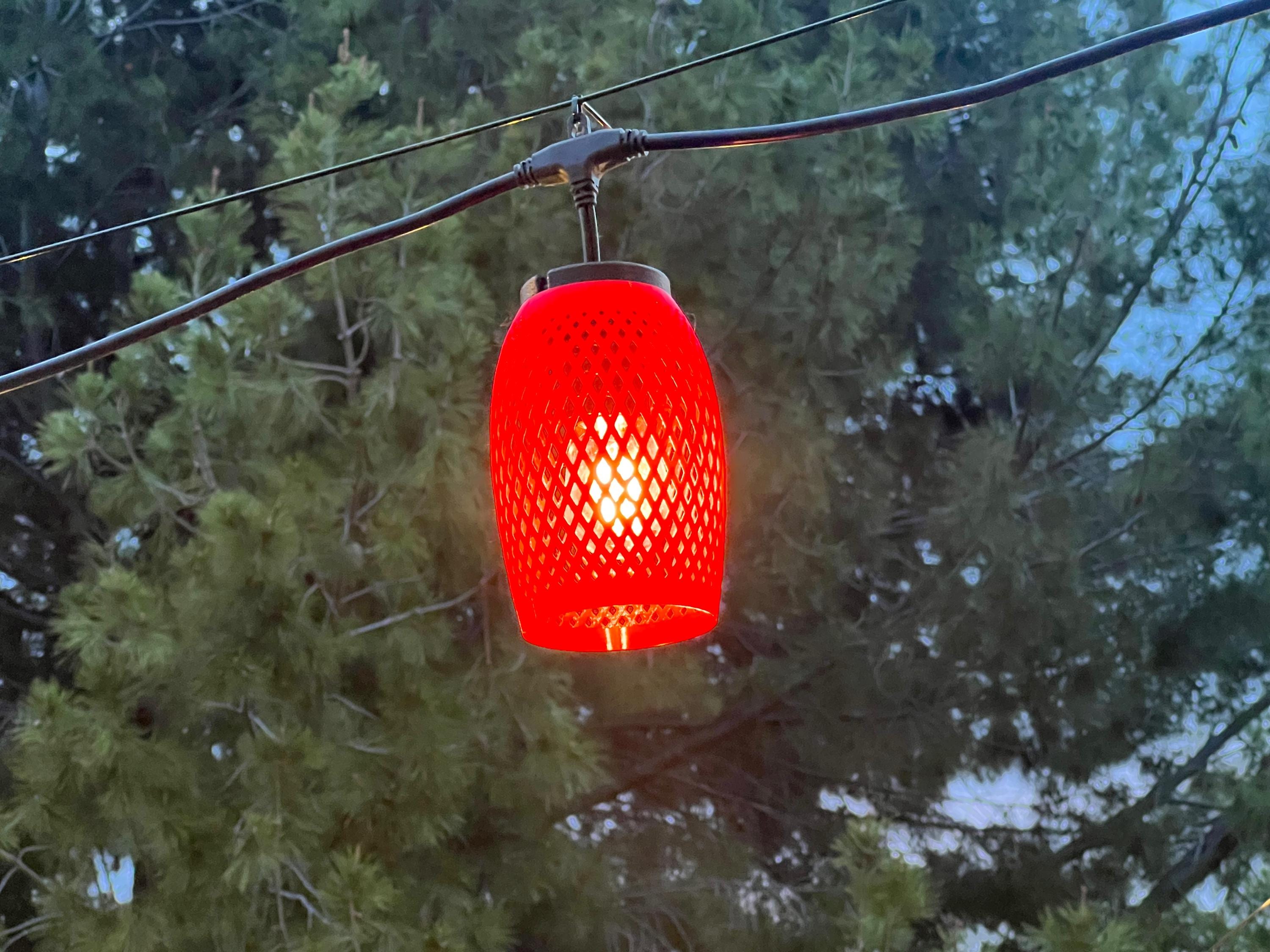 String Light Lantern Covers for Patio — Pendant Weave | Red