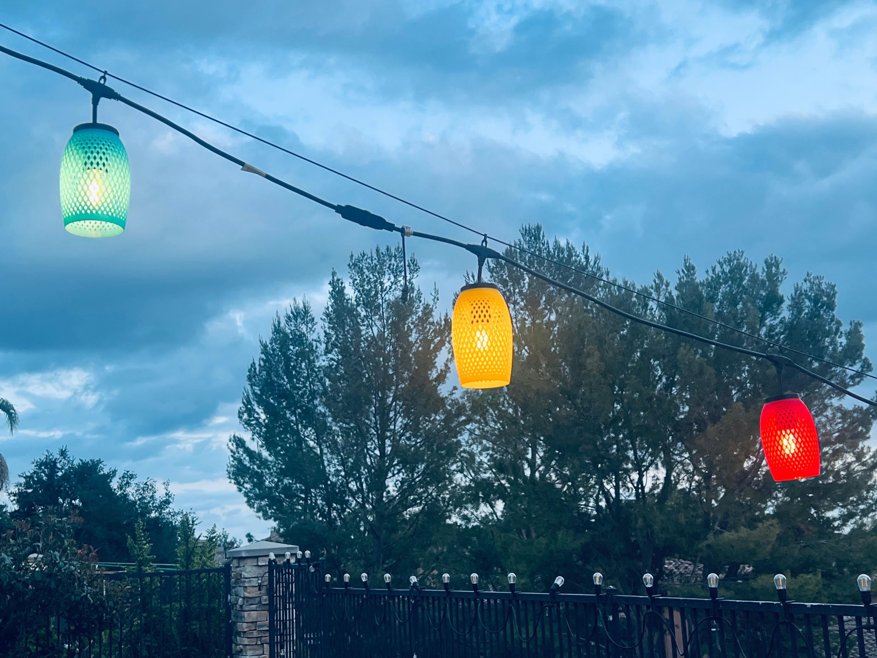 Pendant String Light Lantern Covers | Lattice | 6 Colors